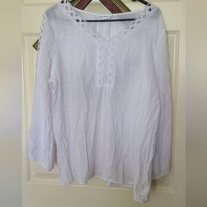 Counterparts White Lace Accent Blouse